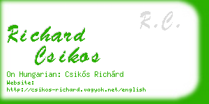 richard csikos business card